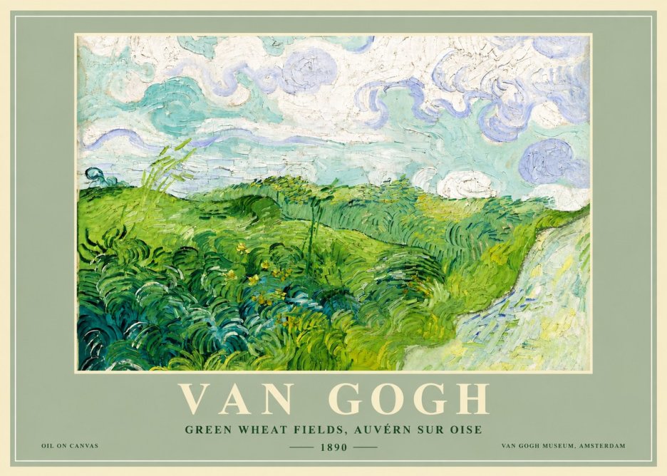 Van Gogh Green Wheat Fields, Auvern Sur Oise No4 - Póster