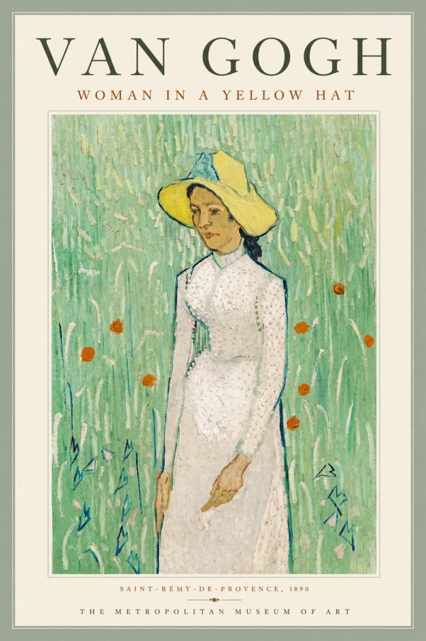 Van Gogh Woman in a Yellow Hat No6 - Póster