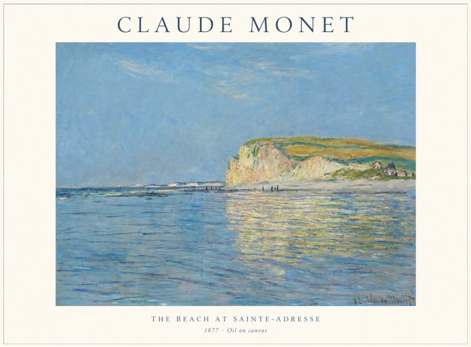 Monet The Beach at Sainte-adresse III No1 - Póster