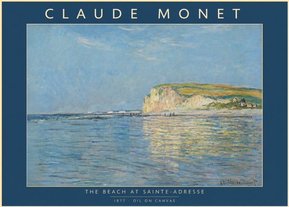 Monet The Beach at Sainte-adresse III No2 - Póster