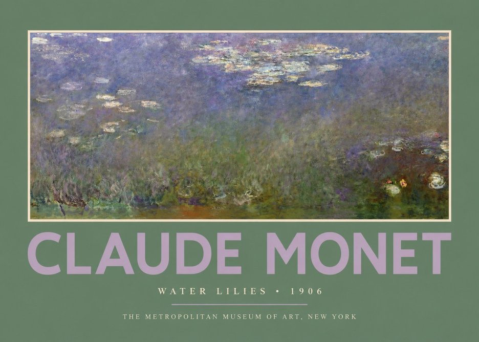 Monet Water Lilies - 1906 No2 - Póster
