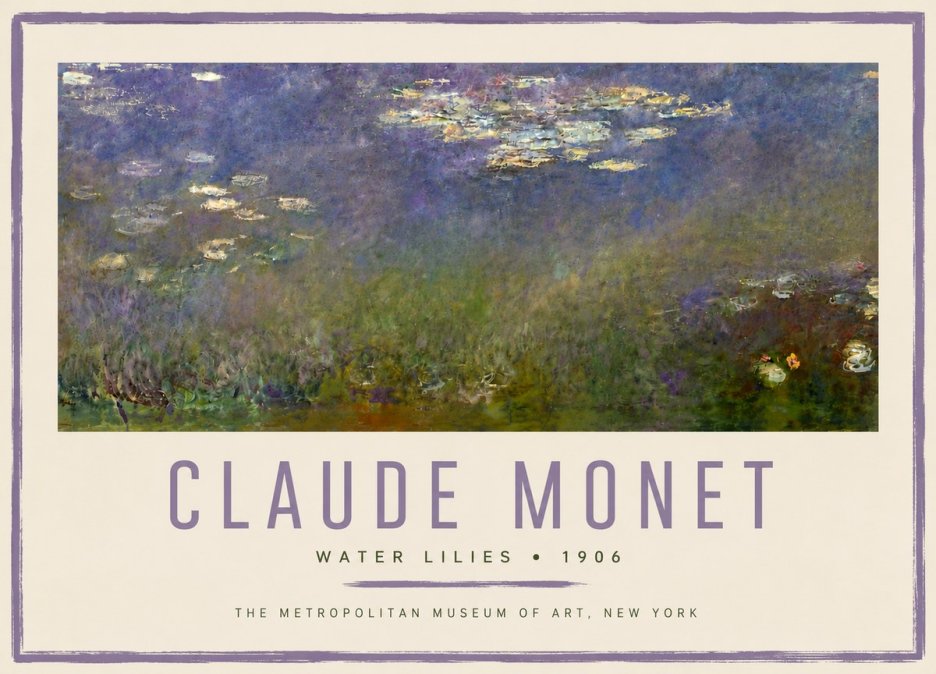 Monet Water Lilies - 1906 No6 - Póster