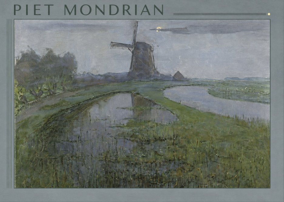 Piet Mondrian Windmill by the Water II No1 - Póster