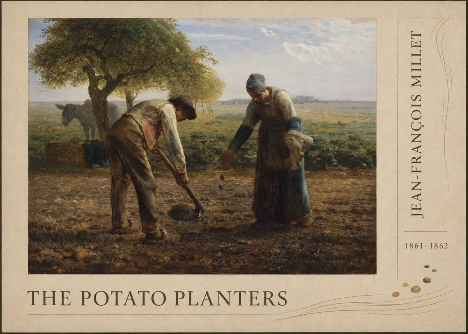 Jean-François Millet The Potato Planters No3 - Póster