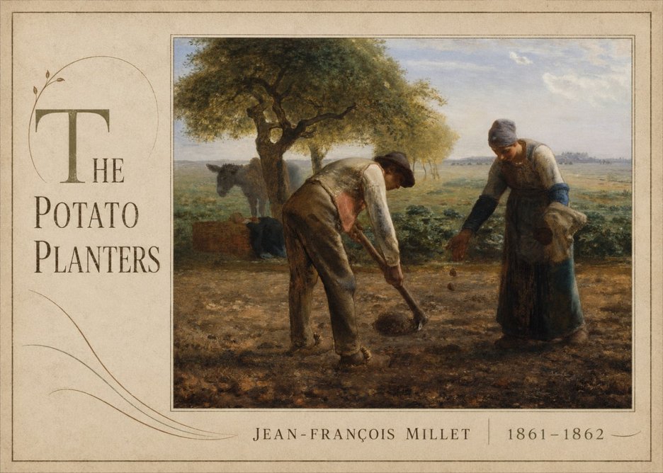 Jean-François Millet The Potato Planters No5 - Póster