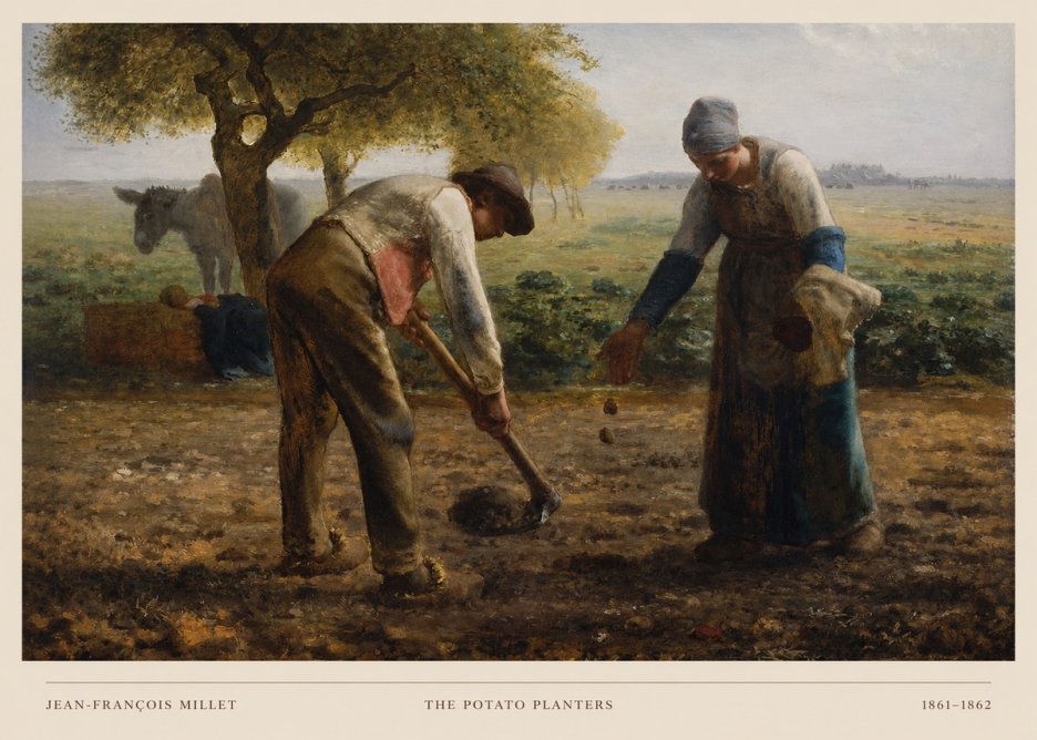 Jean-François Millet The Potato Planters No6 - Póster