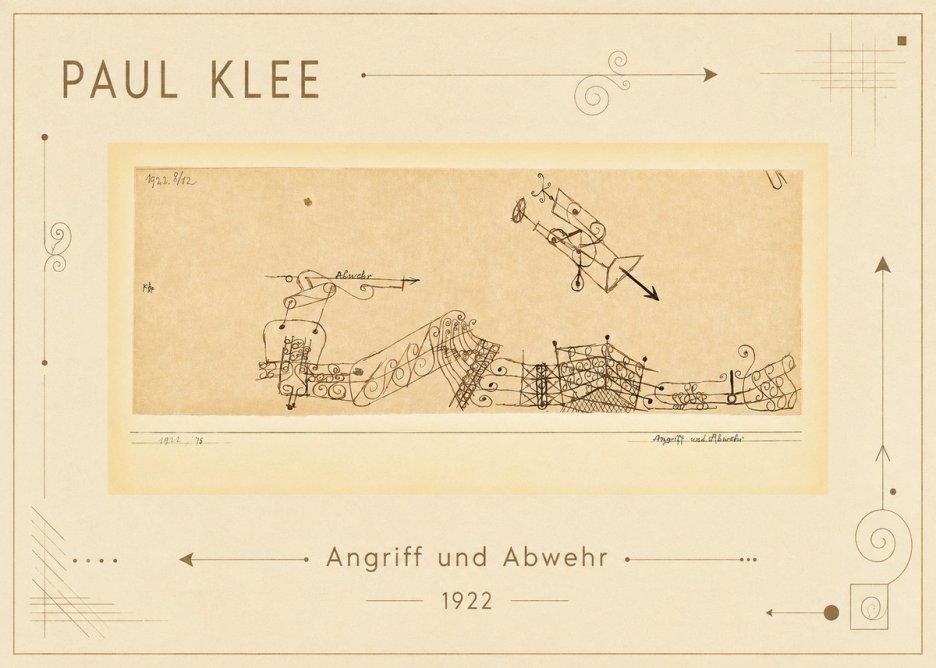 Paul Klee Angriff Und Abwehr No1 - Póster