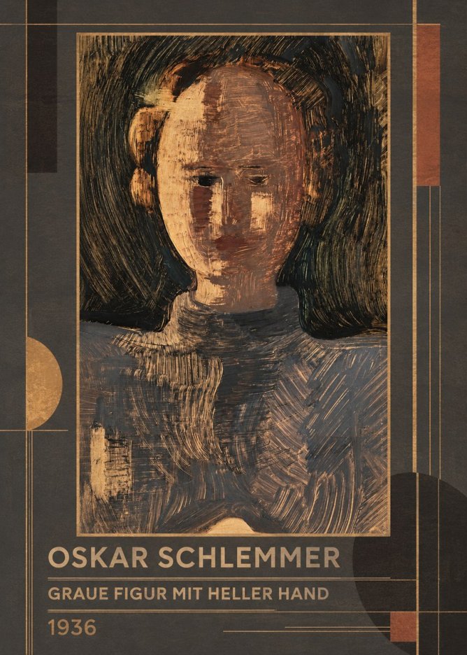 Oskar Schlemmer Graue Figur Mit Heller Hand No1 - Póster