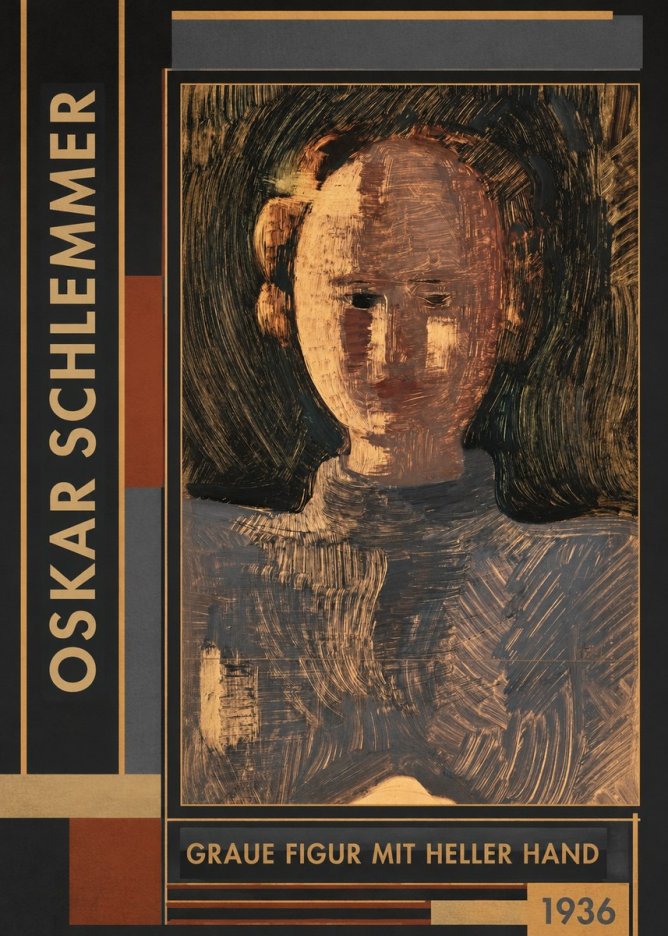 Oskar Schlemmer Graue Figur Mit Heller Hand No4 - Póster