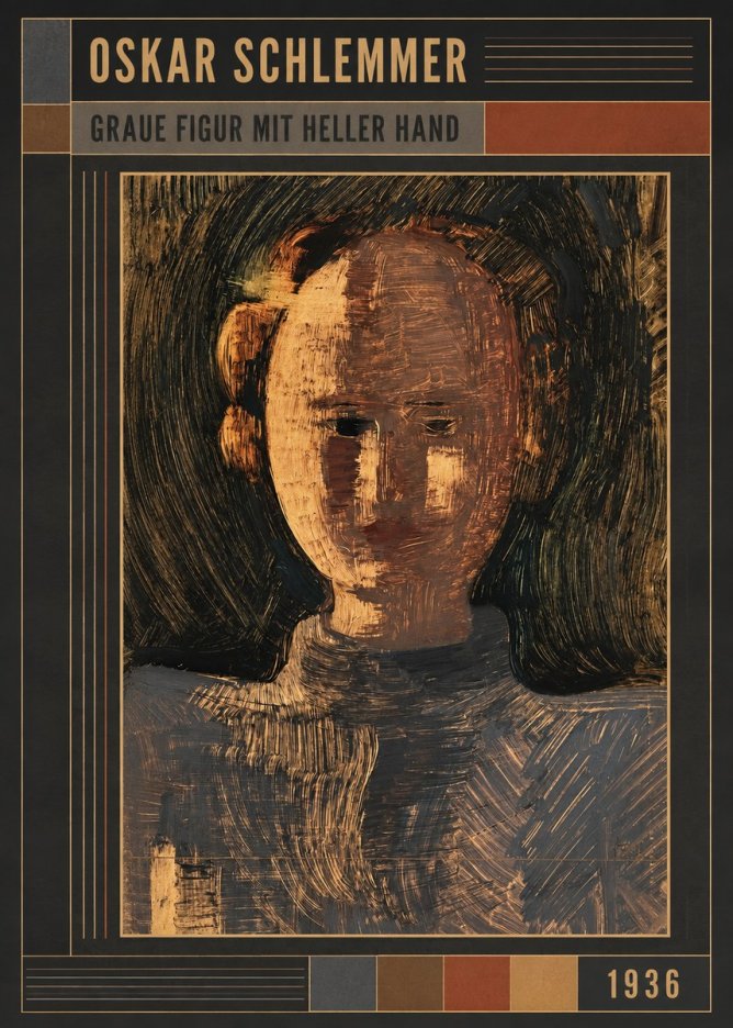 Oskar Schlemmer Graue Figur Mit Heller Hand No5 - Póster