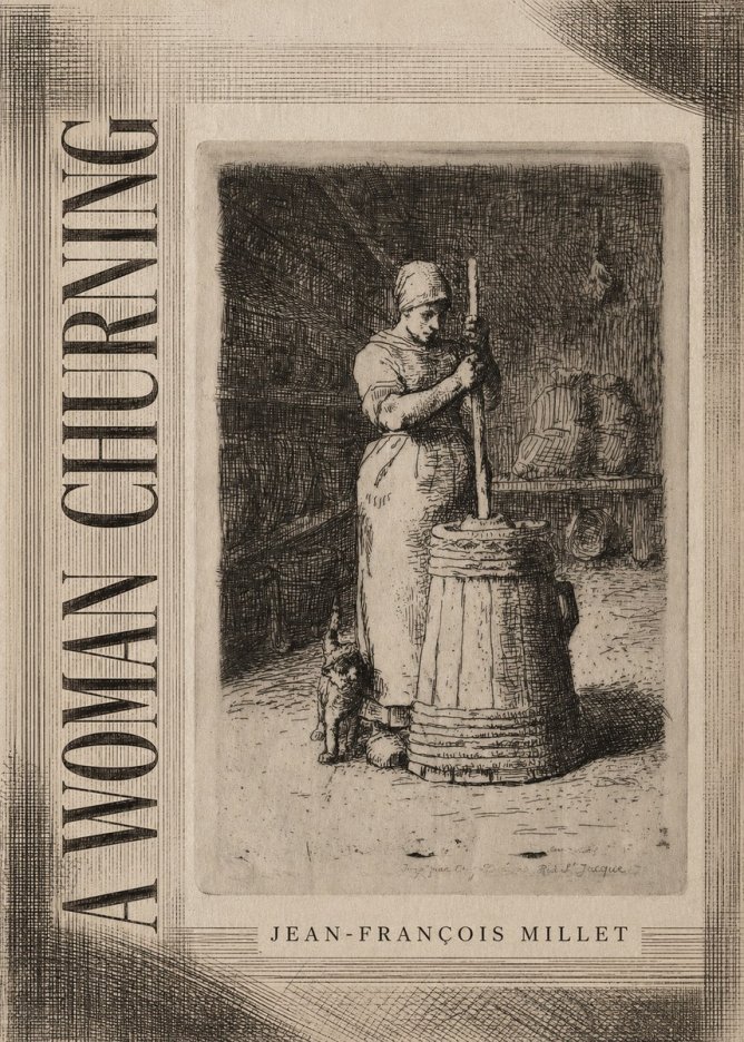 Jean-François Millet A Woman Churning No2 - Póster
