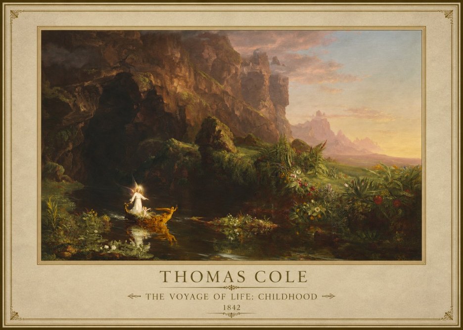 Thomas Cole The Voyage of Life: Childhood IV No1 - Póster
