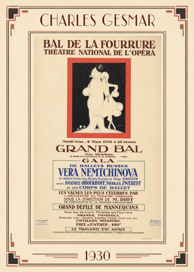 Charles Gesmar Bal De La Fourrure Théâtre National De L'opéra No1 - Póster