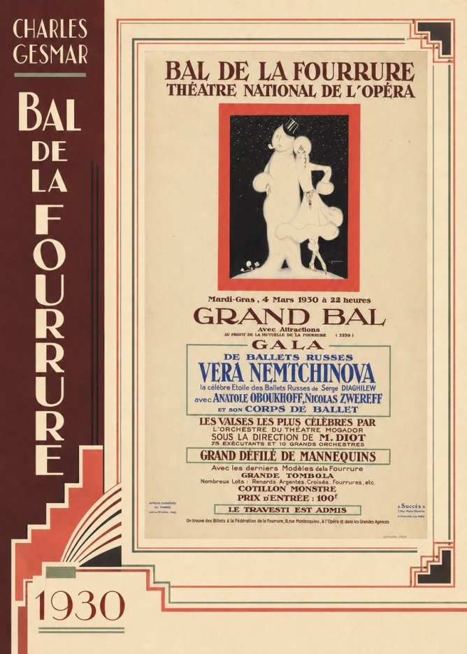 Charles Gesmar Bal De La Fourrure Théâtre National De L'opéra No2 - Póster