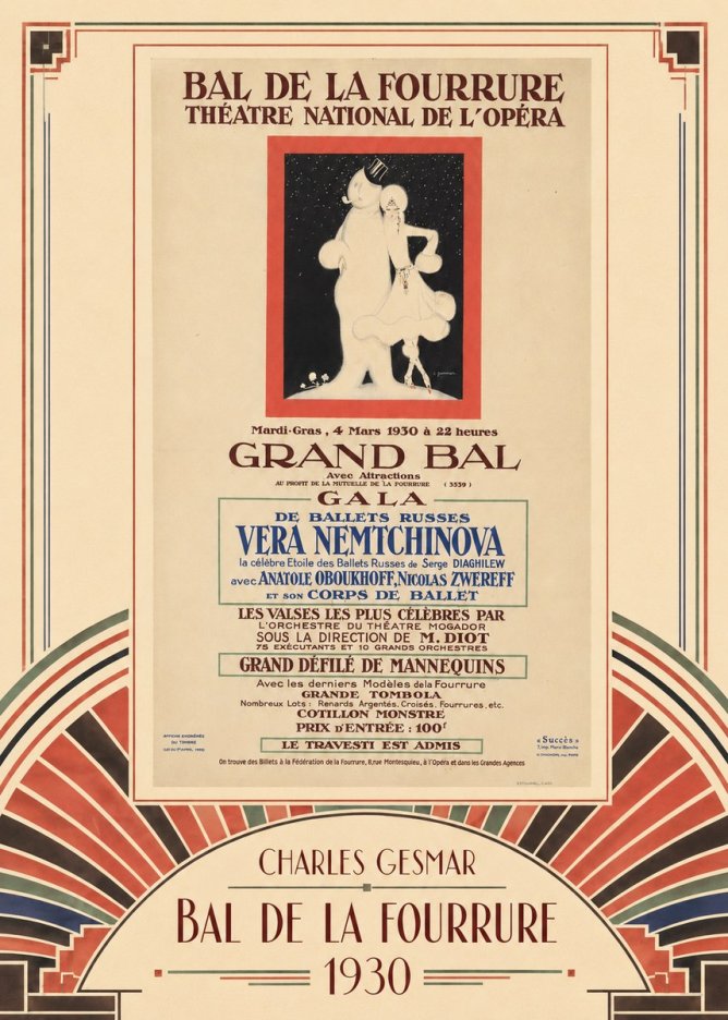 Charles Gesmar Bal De La Fourrure Théâtre National De L'opéra No3 - Póster