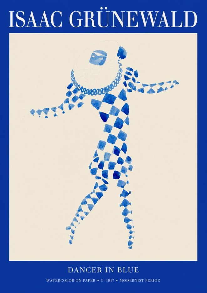 Isaac Grünewald Dancer in Blue No1 - Póster