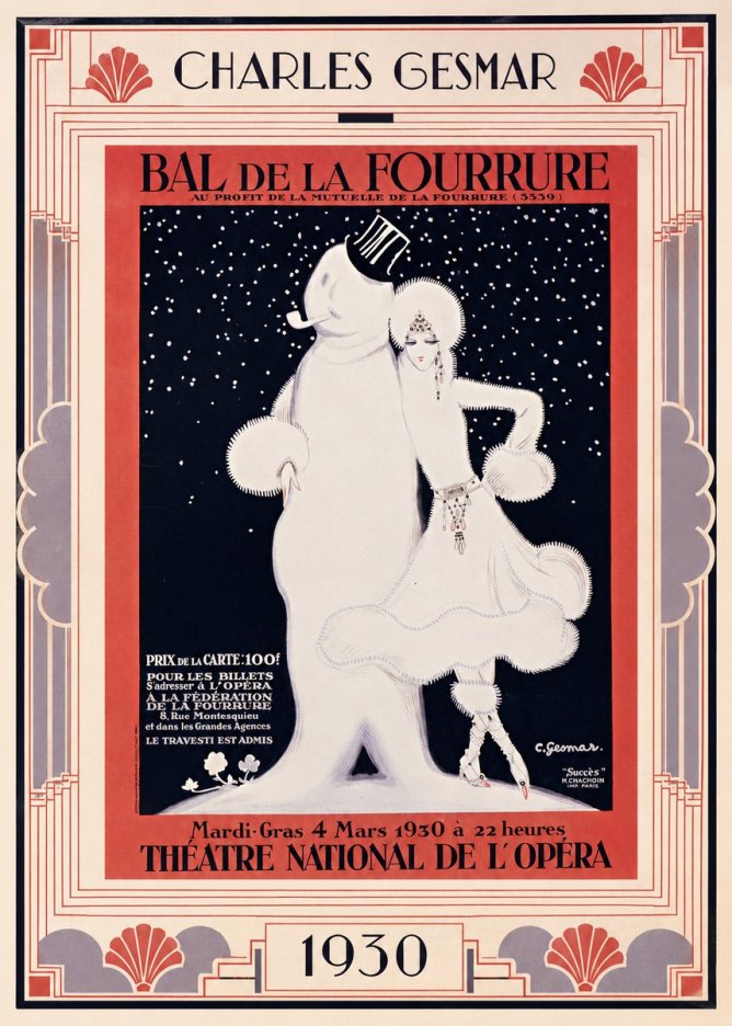 Charles Gesmar Bal De La Fourrure II No1 - Póster
