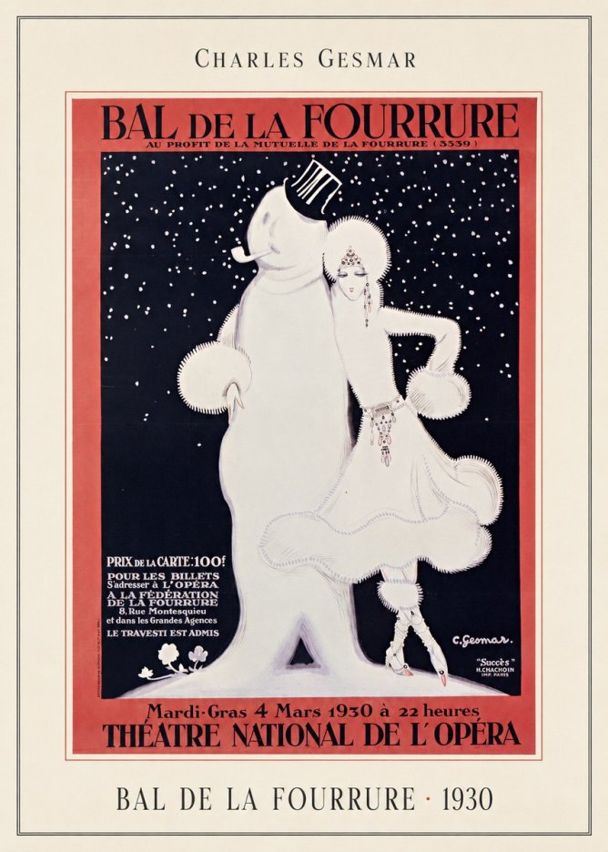 Charles Gesmar Bal De La Fourrure II No4 - Póster