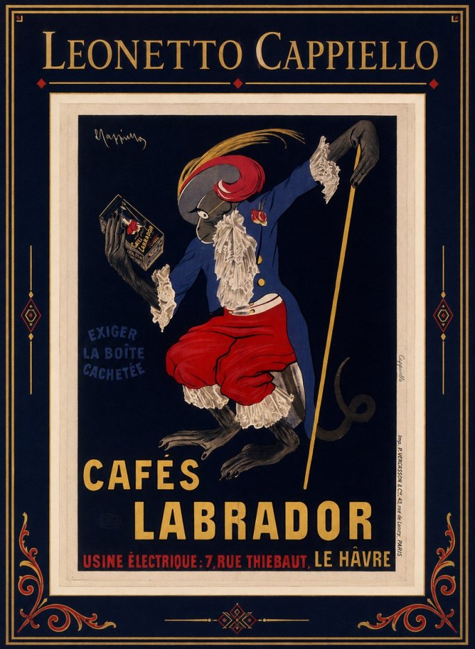 Leonetto Cappiello Cafés Labrador No1 - Póster