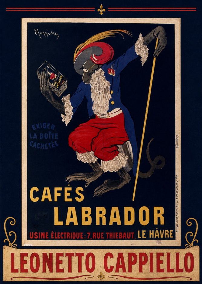 Leonetto Cappiello Cafés Labrador No3 - Póster