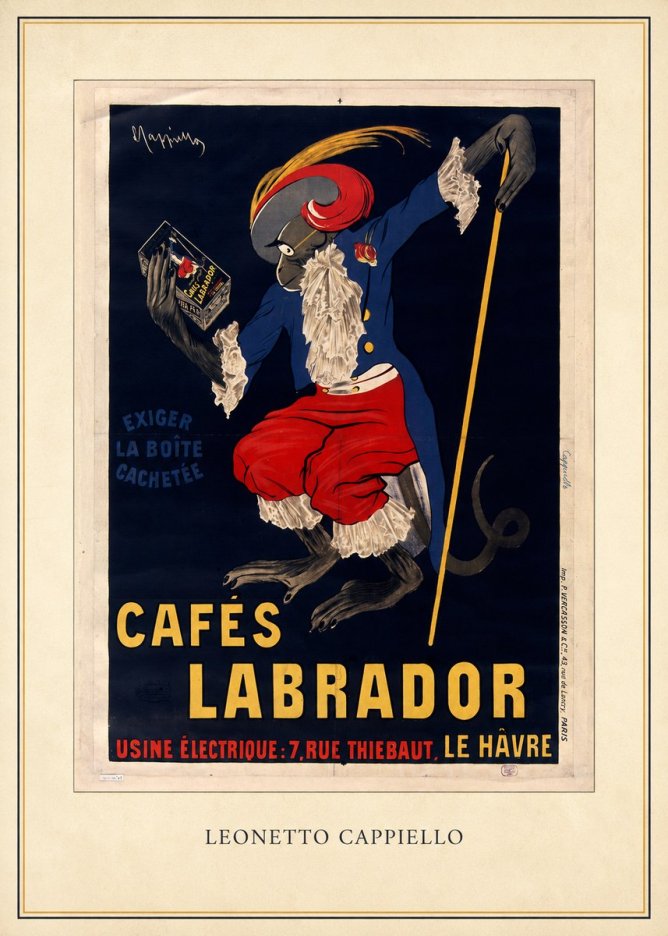 Leonetto Cappiello Cafés Labrador No4 - Póster