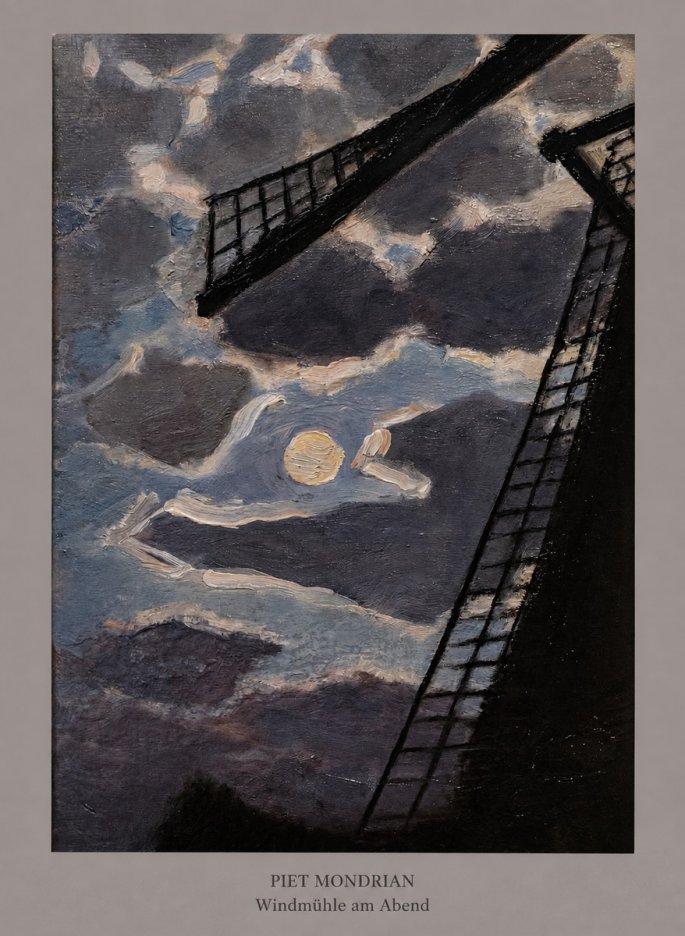 Piet Mondrian Windmühle Am Abend II No5 - Póster