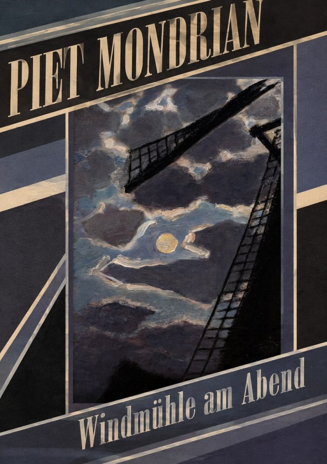 Piet Mondrian Windmühle Am Abend II No6 - Póster
