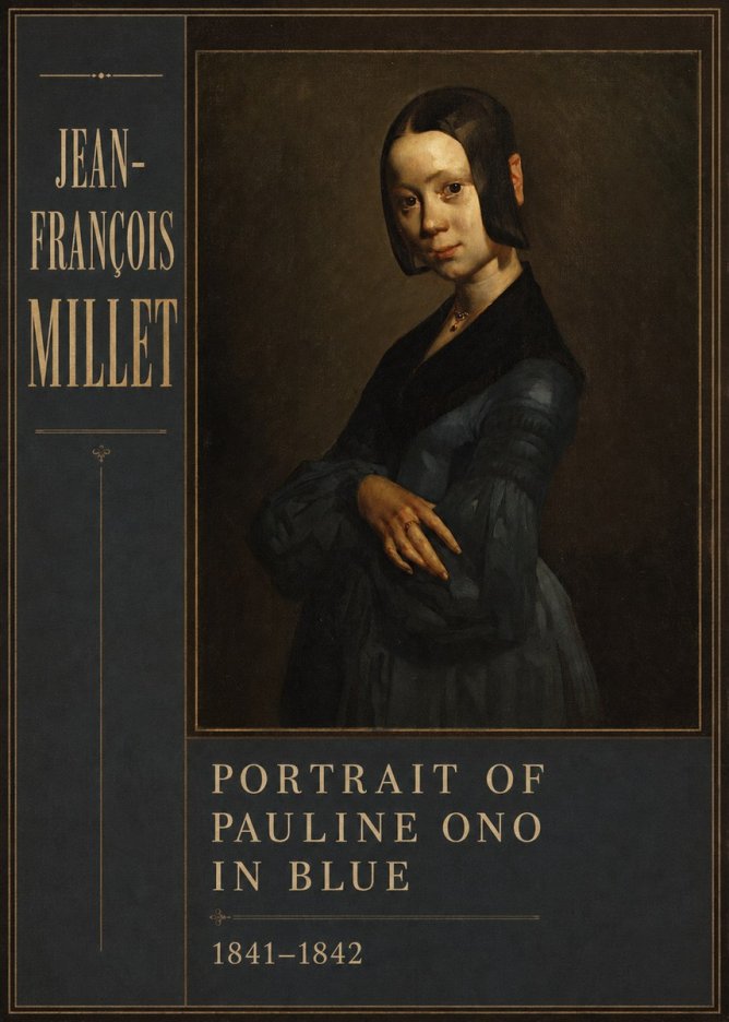 Jean-François Millet Portrait of Pauline Ono in Blue No3 - Póster