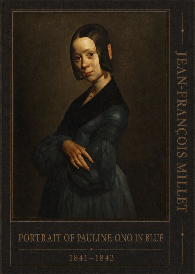 Jean-François Millet Portrait of Pauline Ono in Blue No5 - Póster