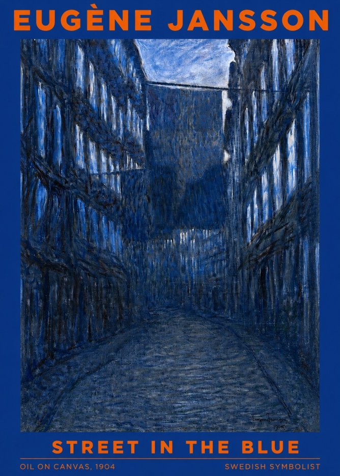 Eugène Jansson Street in the Blue No2 - Póster