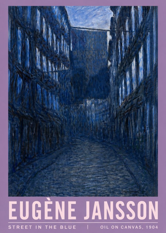 Eugène Jansson Street in the Blue No3 - Póster