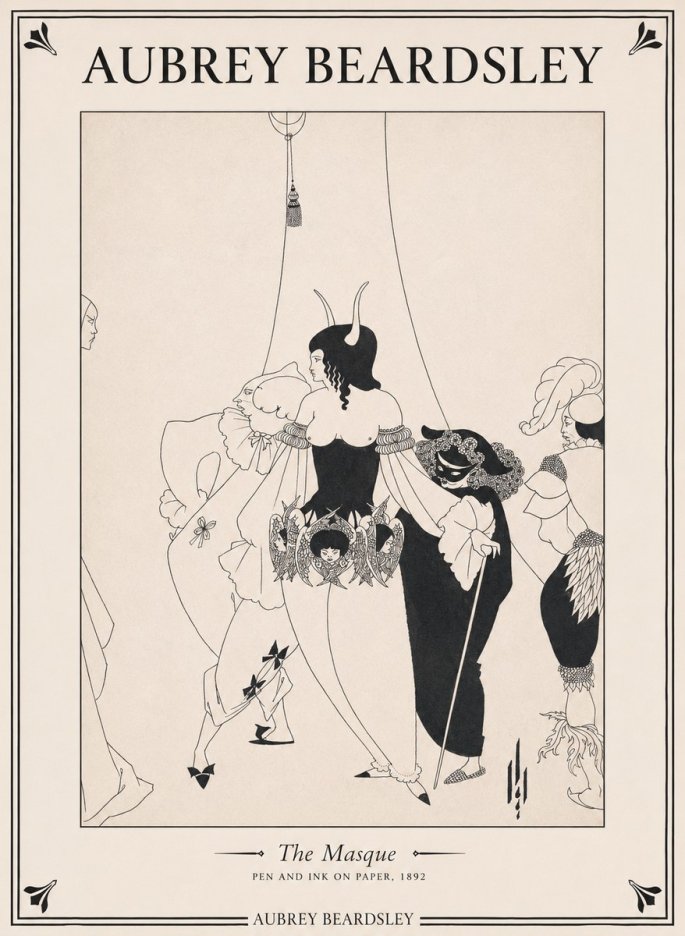 Aubrey Beardsley The Masque No1 - Póster