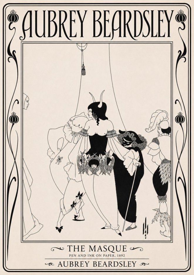 Aubrey Beardsley The Masque No5 - Póster