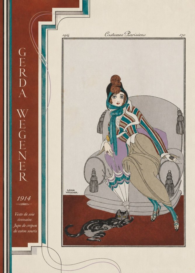 Gerda Wegener Veste De Soie Écossaise. Jupe De Crépon De Coton Souris. No2 - Póster