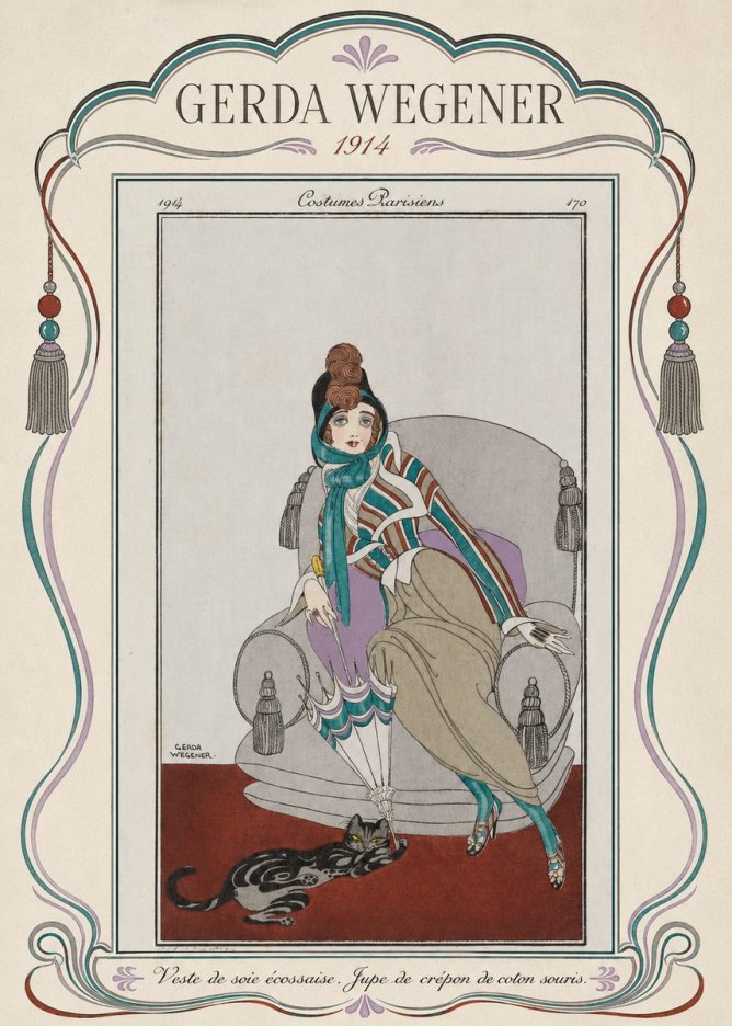 Gerda Wegener Veste De Soie Écossaise. Jupe De Crépon De Coton Souris. No4 - Póster