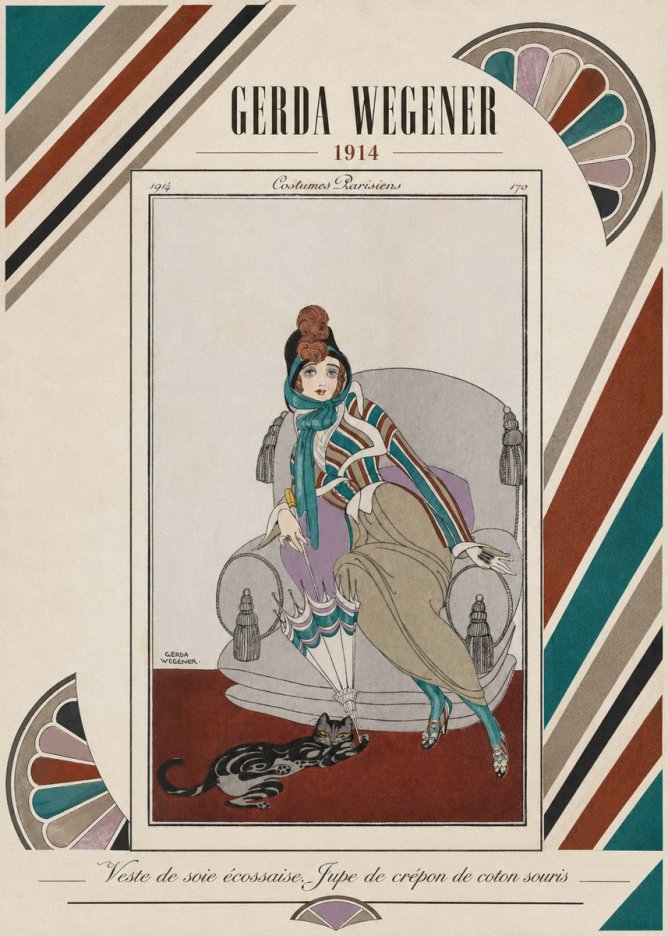 Gerda Wegener Veste De Soie Écossaise. Jupe De Crépon De Coton Souris. No5 - Póster