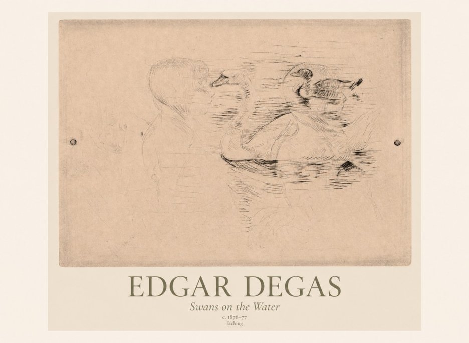 Edgar Degas Swans on the Water No1 - Póster