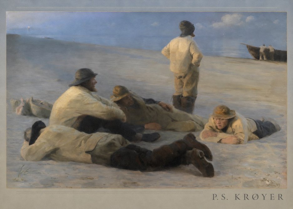 P.S. Krøyer Fishermen on Skagen Beach No3 - Póster