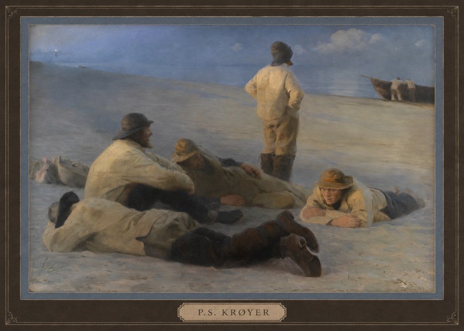 P.S. Krøyer Fishermen on Skagen Beach No5 - Póster