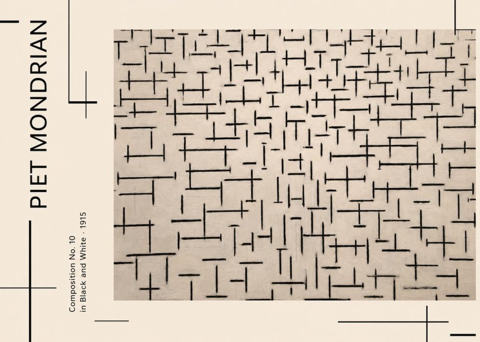 Piet Mondrian Composition No. 10 in Black and White No2 - Póster