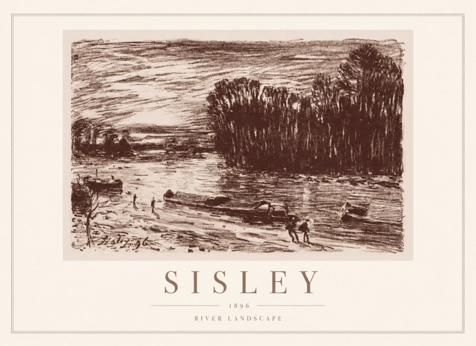 Sisley River Landscape No1 - Póster