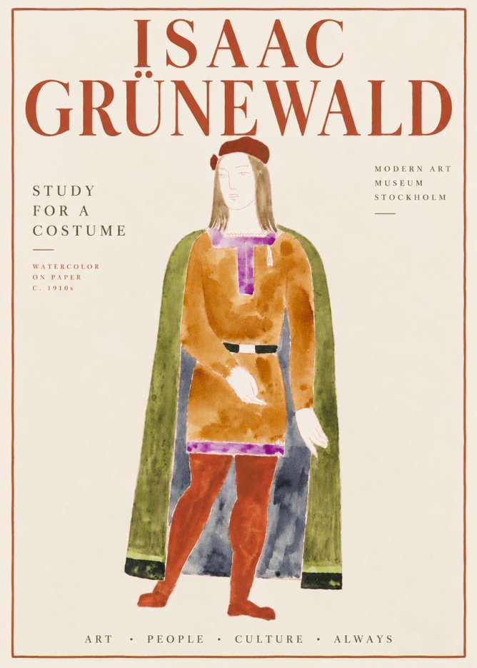 Isaac Grünewald Study for a Costume Design No6 - Póster
