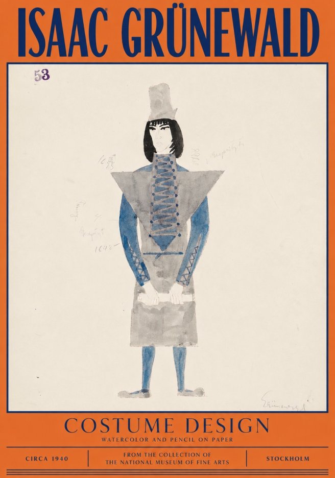 Isaac Grünewald Costume Design X No2 - Póster