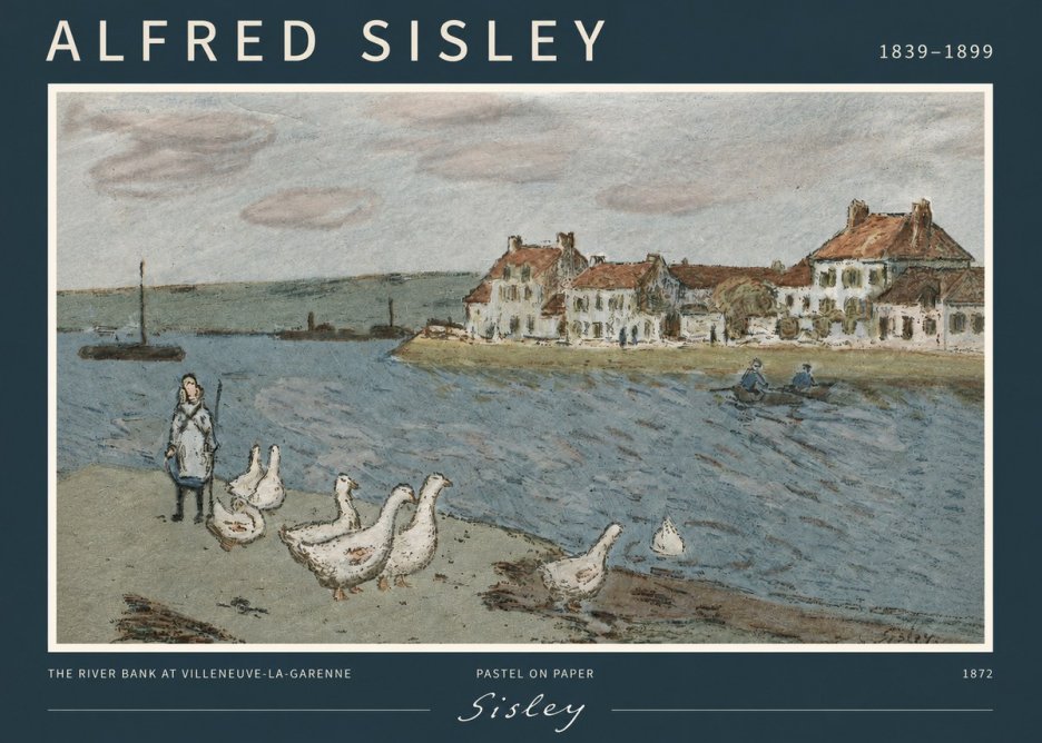 Sisley The River Bank at Villeneuve-la-garenne No2 - Póster