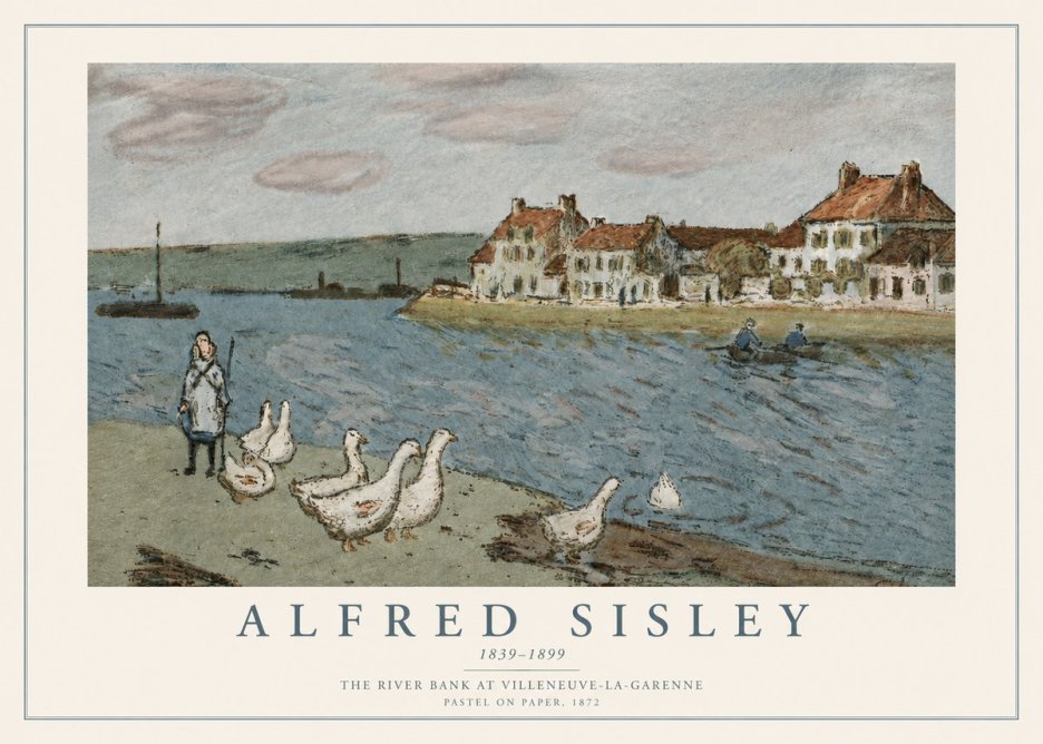 Sisley The River Bank at Villeneuve-la-garenne No3 - Póster