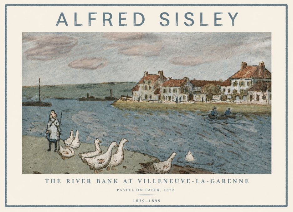 Sisley The River Bank at Villeneuve-la-garenne No5 - Póster