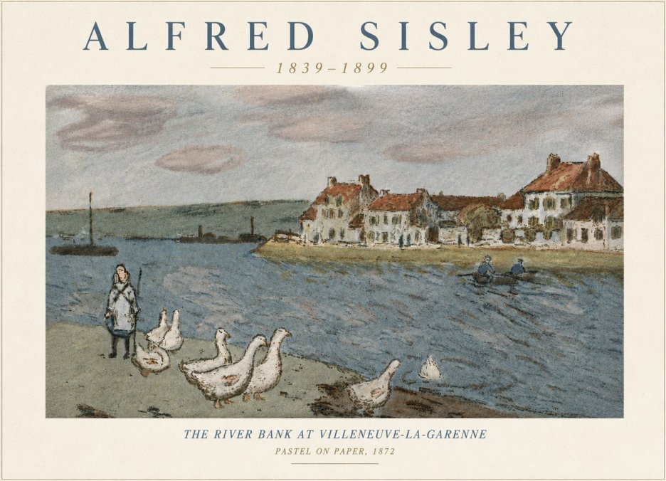 Sisley The River Bank at Villeneuve-la-garenne No6 - Póster