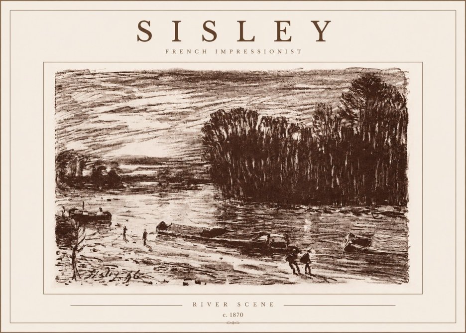 Sisley River Scene No5 - Póster