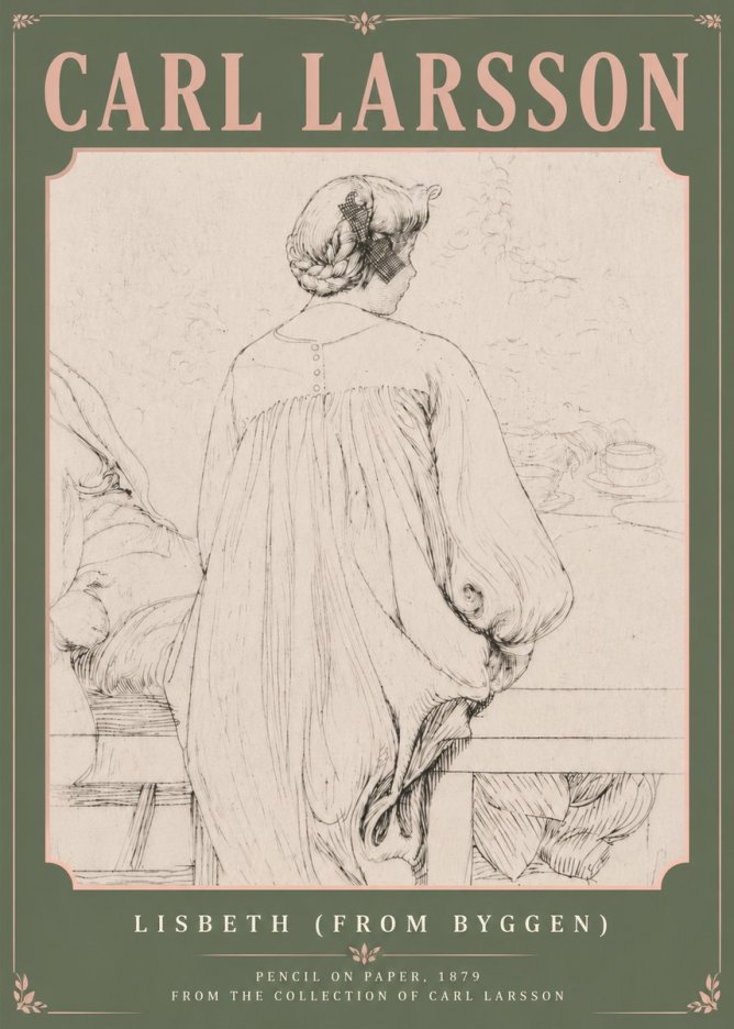 Carl Larsson Lisbeth (from Byggen) No5 - Póster