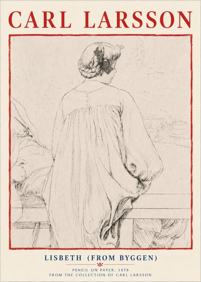 Carl Larsson Lisbeth (from Byggen) No6 - Póster
